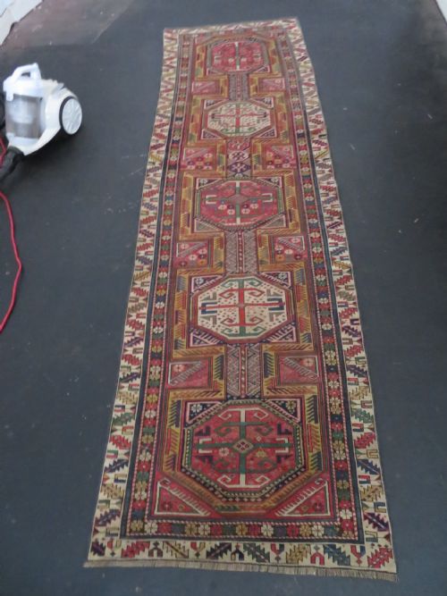 ANTIQUE CAUCASIAN SHIRVAN NARROW RUNNER RUG 290CM X 87CM - ADDITIONAL PHOTO 2