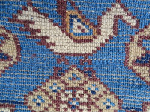 ANTIQUE BLUE GROUND TURKISH KURDISH TRIBAL RUG EASTERN ANATOLIA 217CM X 122CM - ADDITIONAL PHOTO 13