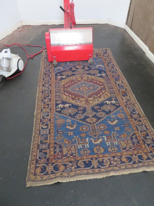 ANTIQUE BLUE GROUND TURKISH KURDISH TRIBAL RUG EASTERN ANATOLIA 217CM X 122CM - ADDITIONAL PHOTO 17