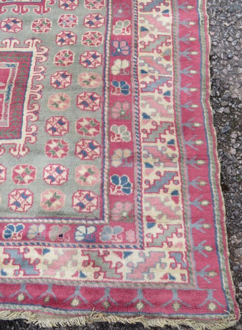 ANTIQUE TURKISH BERGAMA VILLAGE CARPET HOLBEIN DESIGN 305CM X 231CM - ADDITIONAL PHOTO 6