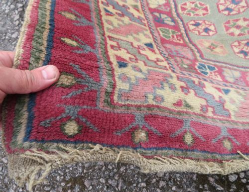 ANTIQUE TURKISH BERGAMA VILLAGE CARPET HOLBEIN DESIGN 305CM X 231CM - ADDITIONAL PHOTO 12