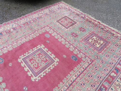 ANTIQUE TURKISH BERGAMA VILLAGE CARPET HOLBEIN DESIGN 305CM X 231CM - ADDITIONAL PHOTO 16