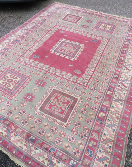 ANTIQUE TURKISH BERGAMA VILLAGE CARPET HOLBEIN DESIGN 305CM X 231CM - ADDITIONAL PHOTO 19