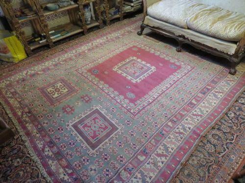 ANTIQUE TURKISH BERGAMA VILLAGE CARPET HOLBEIN DESIGN 305CM X 231CM - ADDITIONAL PHOTO 25