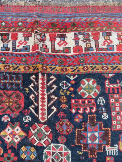 SUPERIOR ANTIQUE QASHQAI TRIBAL RUG 258CM X 156CM - ADDITIONAL PHOTO 15