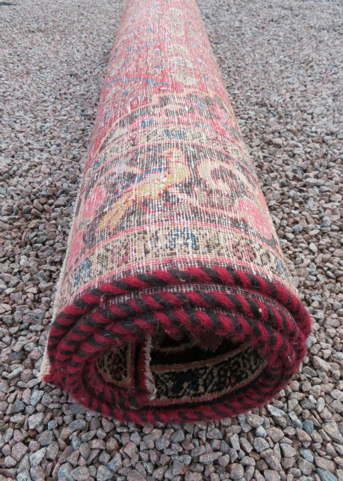 AN UNUSUAL ANTIQUE FEREGHAN SAROUK POMEGRANATE RUG BIRDS POMEGRANATES 216CM X 124CM - ADDITIONAL PHOTO 13