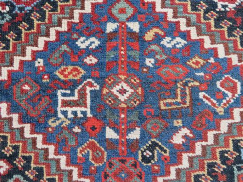 ANTIQUE KHAMSEH RUG ARABJABBAREH TRIBE SOUTH WEST PERSIA 186CM X 150CM - ADDITIONAL PHOTO 5