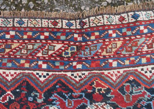 ANTIQUE KHAMSEH RUG ARABJABBAREH TRIBE SOUTH WEST PERSIA 186CM X 150CM - ADDITIONAL PHOTO 11