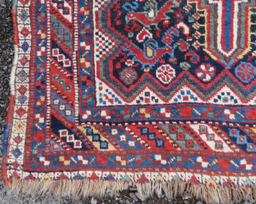 ANTIQUE KHAMSEH RUG ARABJABBAREH TRIBE SOUTH WEST PERSIA 186CM X 150CM - ADDITIONAL PHOTO 14