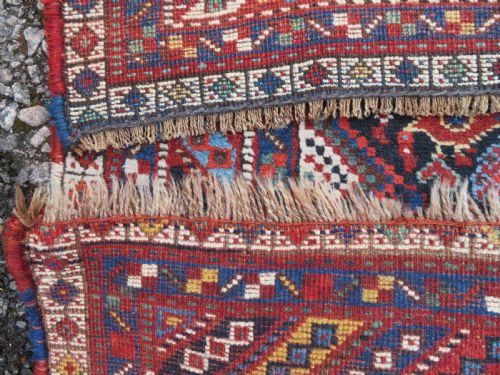 ANTIQUE KHAMSEH RUG ARABJABBAREH TRIBE SOUTH WEST PERSIA 186CM X 150CM - ADDITIONAL PHOTO 18