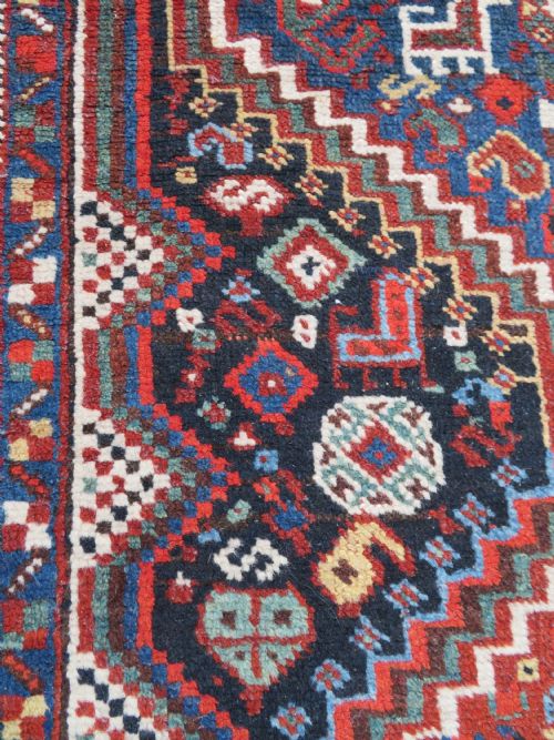 ANTIQUE KHAMSEH RUG ARABJABBAREH TRIBE SOUTH WEST PERSIA 186CM X 150CM - ADDITIONAL PHOTO 8