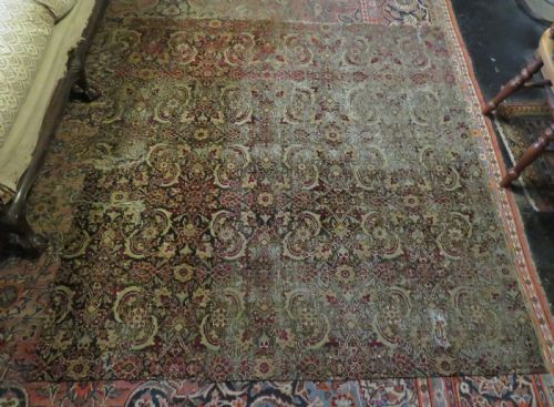 LARGE MUGHAL CARPET FRAGMENT NORTH INDIA 183CM X 168CM - ADDITIONAL PHOTO 16