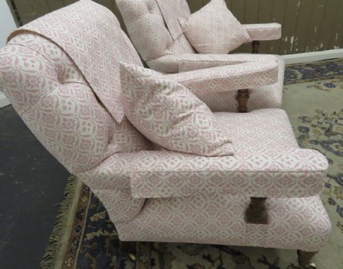 PAIR OF HOWARD SONS WALNUT OPEN ARMCHAIRS - ADDITIONAL PHOTO 1