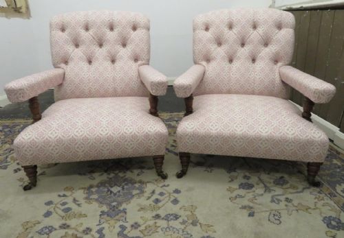 PAIR OF HOWARD SONS WALNUT OPEN ARMCHAIRS - ADDITIONAL PHOTO 2
