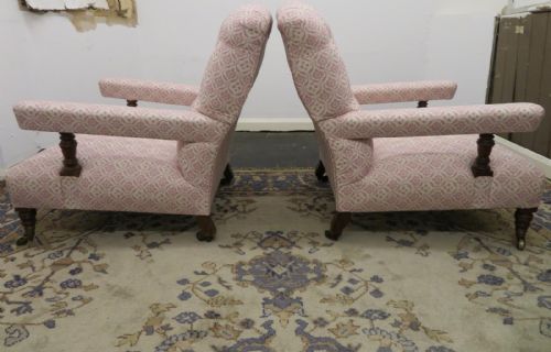 PAIR OF HOWARD SONS WALNUT OPEN ARMCHAIRS - ADDITIONAL PHOTO 4
