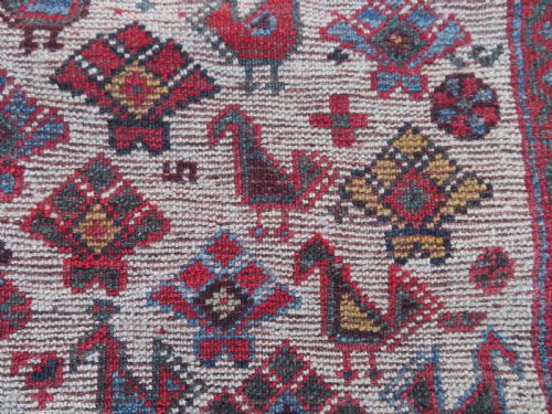 RARE ANTIQUE KHAMSEH TRIBAL KHAN AUDIENCE CARPET VERY LARGE SIZE 453CM X 178CM - ADDITIONAL PHOTO 25