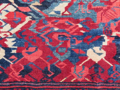 FASCINATING ARCHAIC ANTIQUE CAUCASIAN KUBA RUG 156CM X 115CM - ADDITIONAL PHOTO 10