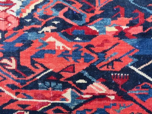 FASCINATING ARCHAIC ANTIQUE CAUCASIAN KUBA RUG 156CM X 115CM - ADDITIONAL PHOTO 12
