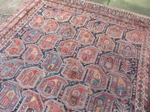 ANTIQUE KHAMSEH CARPET ARAB GHANI TRIBE 278CM X 198CM - ADDITIONAL PHOTO 16