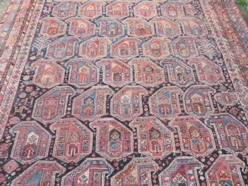 ANTIQUE KHAMSEH CARPET ARAB GHANI TRIBE 278CM X 198CM - ADDITIONAL PHOTO 17
