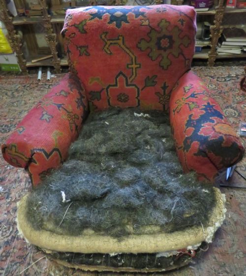 HOWARD AND SONS USHAK TURKEY CARPET CLUB ARMCHAIR - ADDITIONAL PHOTO 17