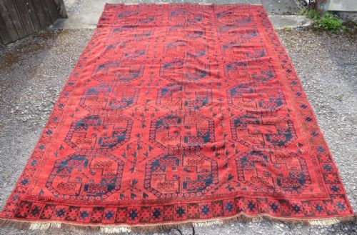ANTIQUE AFGHAN ERSARI VILLAGE CARPET303CM X 219CM