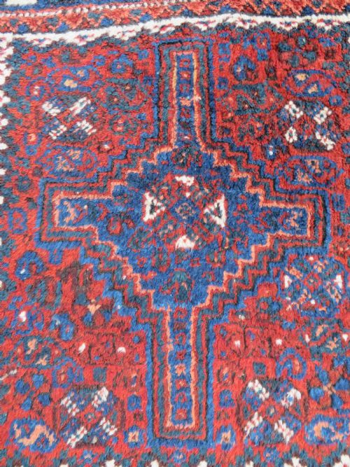 LARGE ANTIQUE KHAMSEH QASHQAI LURI BAG FACE RUG - ADDITIONAL PHOTO 1