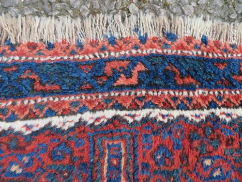 LARGE ANTIQUE KHAMSEH QASHQAI LURI BAG FACE RUG - ADDITIONAL PHOTO 4