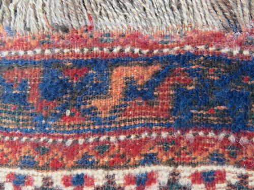 LARGE ANTIQUE KHAMSEH QASHQAI LURI BAG FACE RUG - ADDITIONAL PHOTO 8
