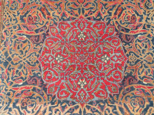 fig 1. Antique Mohtasham Kashan Rug.Rare Abstract pattern. 198cm x 123cm.