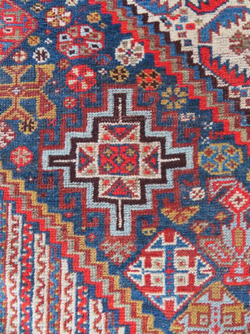 EARLY ANTIQUE KHAMSEH TRIBAL CARPET ARABJABBAREH TRIBE SHEKARLU BORDER 305CM X 183CM - ADDITIONAL PHOTO 11