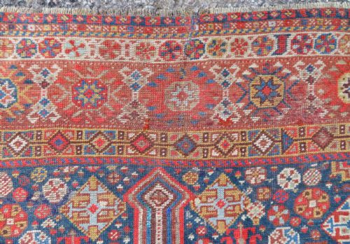 EARLY ANTIQUE KHAMSEH TRIBAL CARPET ARABJABBAREH TRIBE SHEKARLU BORDER 305CM X 183CM - ADDITIONAL PHOTO 13