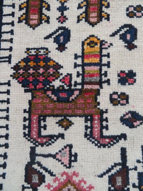 ANTIQUE BAKHTIARI TRIBAL RUG KURDISH TRIBES OF WEST PERSIA 204CM X 133CM - ADDITIONAL PHOTO 4
