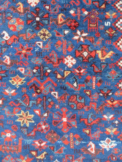 ANTIQUE KHAMSEH TRIBAL MORGHI CHICKEN CARPET 304CM X 222CM - ADDITIONAL PHOTO 16