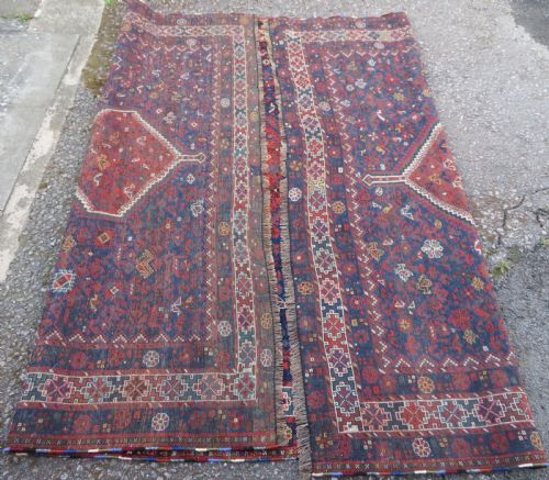 ANTIQUE KHAMSEH TRIBAL MORGHI CHICKEN CARPET 304CM X 222CM - ADDITIONAL PHOTO 22