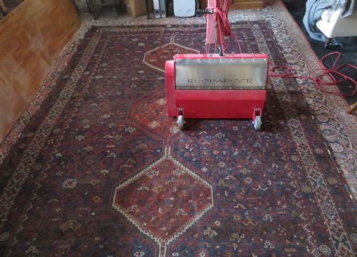 ANTIQUE KHAMSEH TRIBAL MORGHI CHICKEN CARPET 304CM X 222CM - ADDITIONAL PHOTO 25