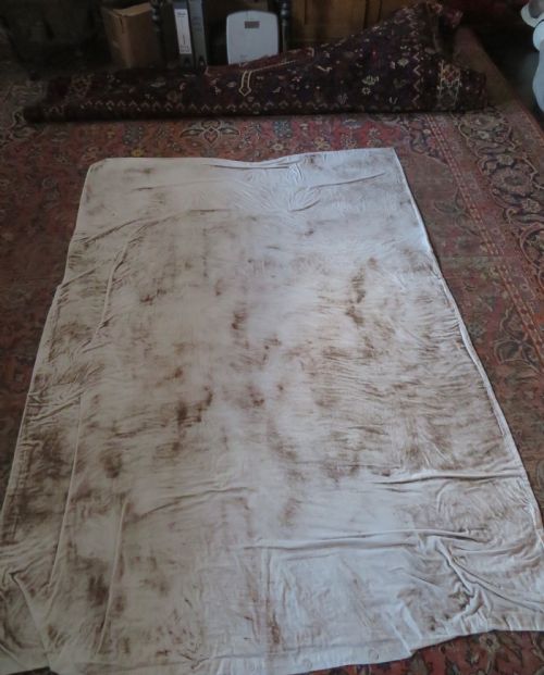 ANTIQUE KHAMSEH TRIBAL MORGHI CHICKEN CARPET 304CM X 222CM - ADDITIONAL PHOTO 26