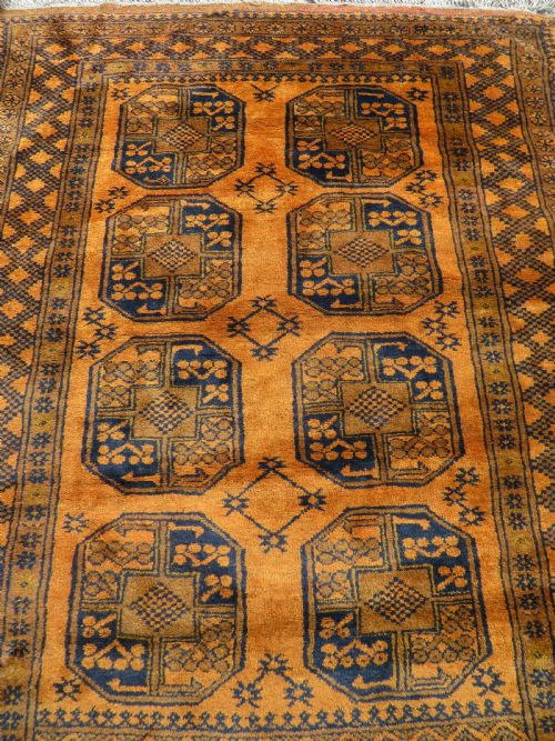 OLD GOLD AFGHAN RUG NORTH AFGHANISTAN 190CM X 148CM - ADDITIONAL PHOTO 1