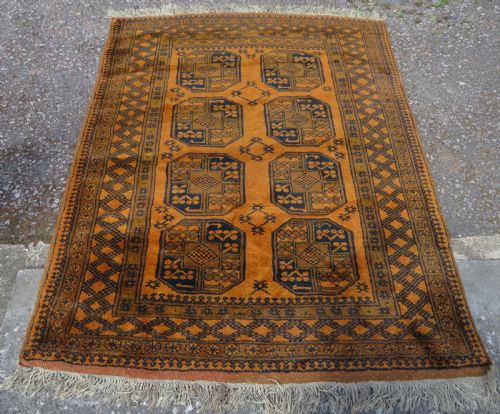 OLD GOLD AFGHAN RUG NORTH AFGHANISTAN 190CM X 148CM - ADDITIONAL PHOTO 2
