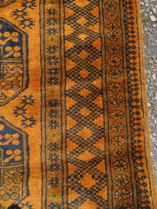 OLD GOLD AFGHAN RUG NORTH AFGHANISTAN 190CM X 148CM - ADDITIONAL PHOTO 7