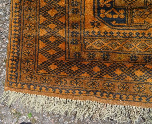 OLD GOLD AFGHAN RUG NORTH AFGHANISTAN 190CM X 148CM - ADDITIONAL PHOTO 9