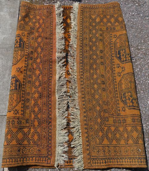OLD GOLD AFGHAN RUG NORTH AFGHANISTAN 190CM X 148CM - ADDITIONAL PHOTO 10