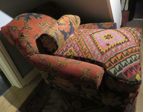 HOWARD AND SONS USHAK TURKEY CARPET CLUB ARMCHAIR - ADDITIONAL PHOTO 20
