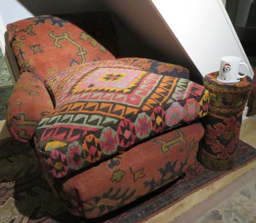 HOWARD AND SONS USHAK TURKEY CARPET CLUB ARMCHAIR - ADDITIONAL PHOTO 23