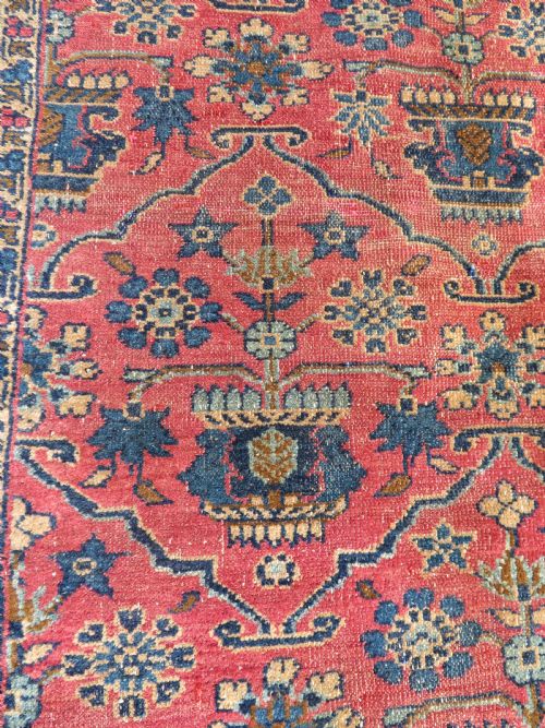 ANTIQUE SAROUK RUG WEST PERSIA 140CM X 96CM - ADDITIONAL PHOTO 7