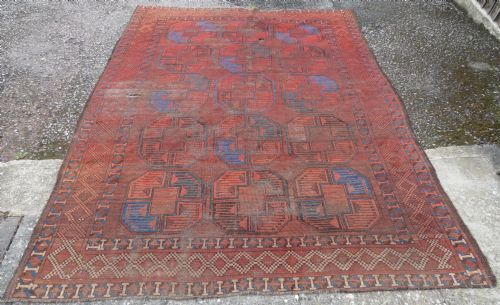 fig 1. RARE & EARLY ANTIQUE AFGHAN ERSARI MAIN CARPET RUG. 282CM X 214CM.