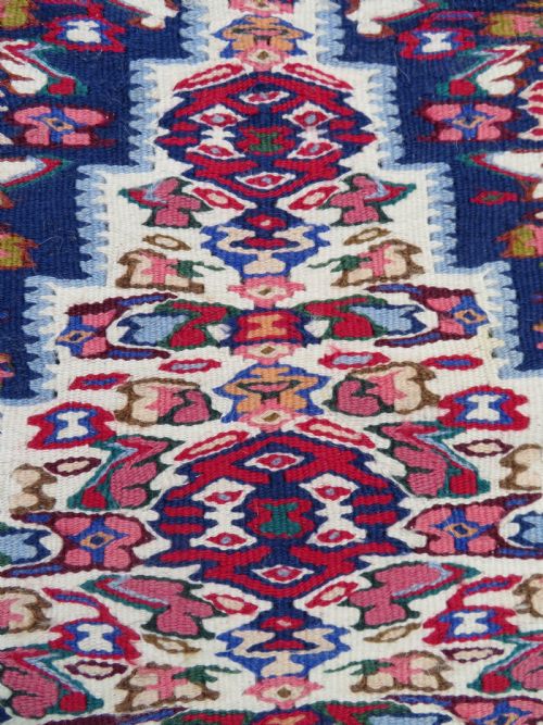 OLD SENNEH BIJAR NARROW KILIM RUNNER LONG RUG 212CM X 77CM - ADDITIONAL PHOTO 4