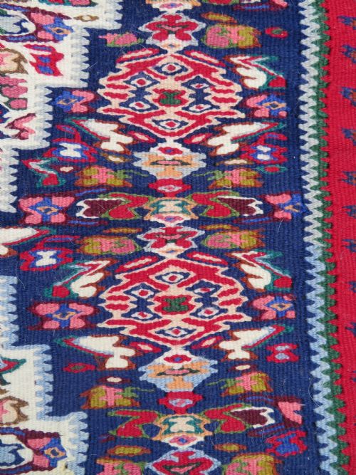 OLD SENNEH BIJAR NARROW KILIM RUNNER LONG RUG 212CM X 77CM - ADDITIONAL PHOTO 5