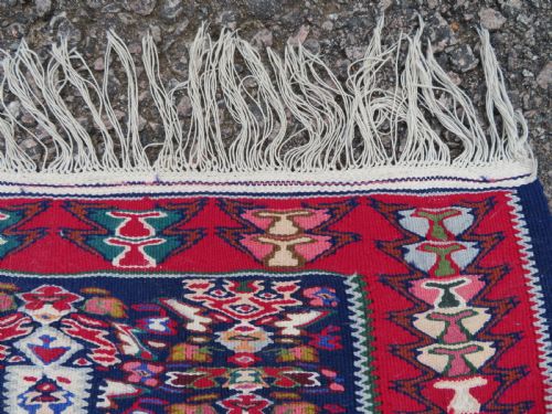OLD SENNEH BIJAR NARROW KILIM RUNNER LONG RUG 212CM X 77CM - ADDITIONAL PHOTO 6
