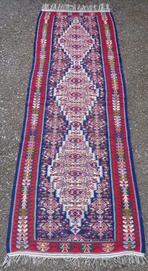 OLD SENNEH BIJAR NARROW KILIM RUNNER LONG RUG 212CM X 77CM - ADDITIONAL PHOTO 9